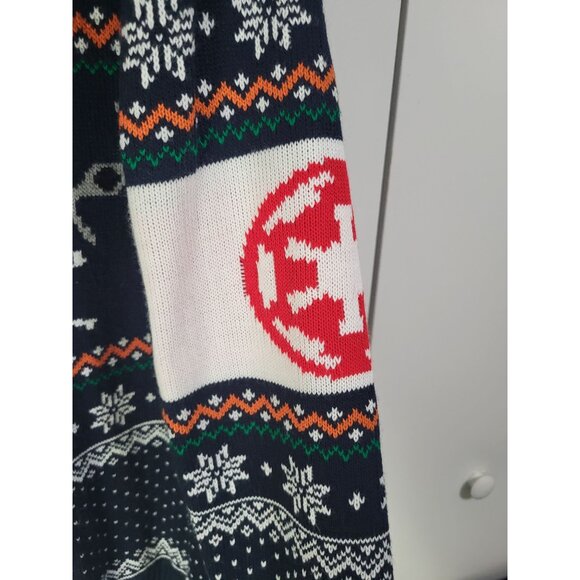 Numskull Star Wars XXL Ugly Christmas Sweater X Wing vs Tie Fighter Fair Isle Bl - Picture 6 of 8
